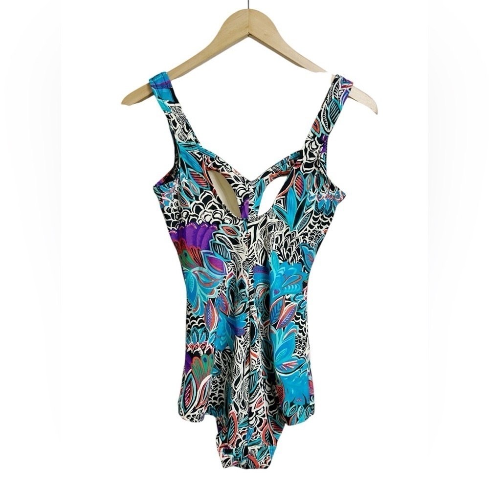 Rose Marie Reid Vintage Floral One Piece Swimsuit Sz 10 - Picture 5 of 9
